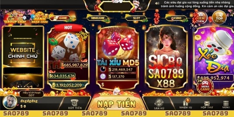 Thông tin đầy đủ về cổng game Sao789